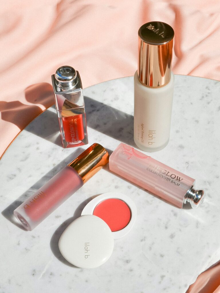 Three lipsticks on a table