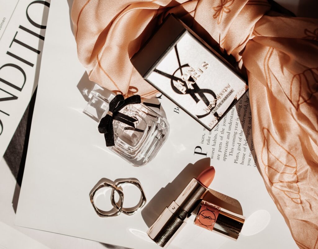Clear perfume bottle
